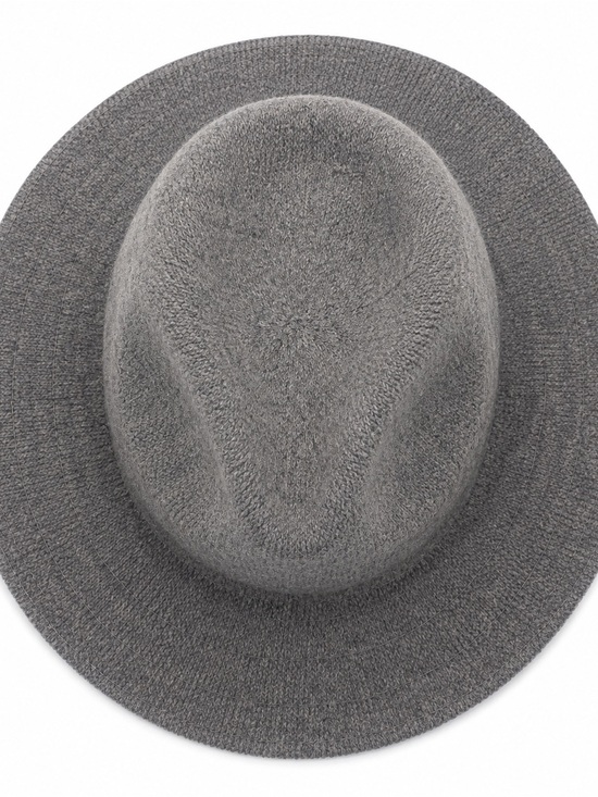 Anthropologie Gray Knit Fedora Hat | Soft Wide Brim | One Size main image 6